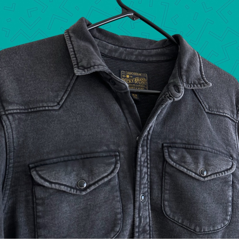 Lucky Brand pearl snap button shirt jacket - Picture 1 of 8